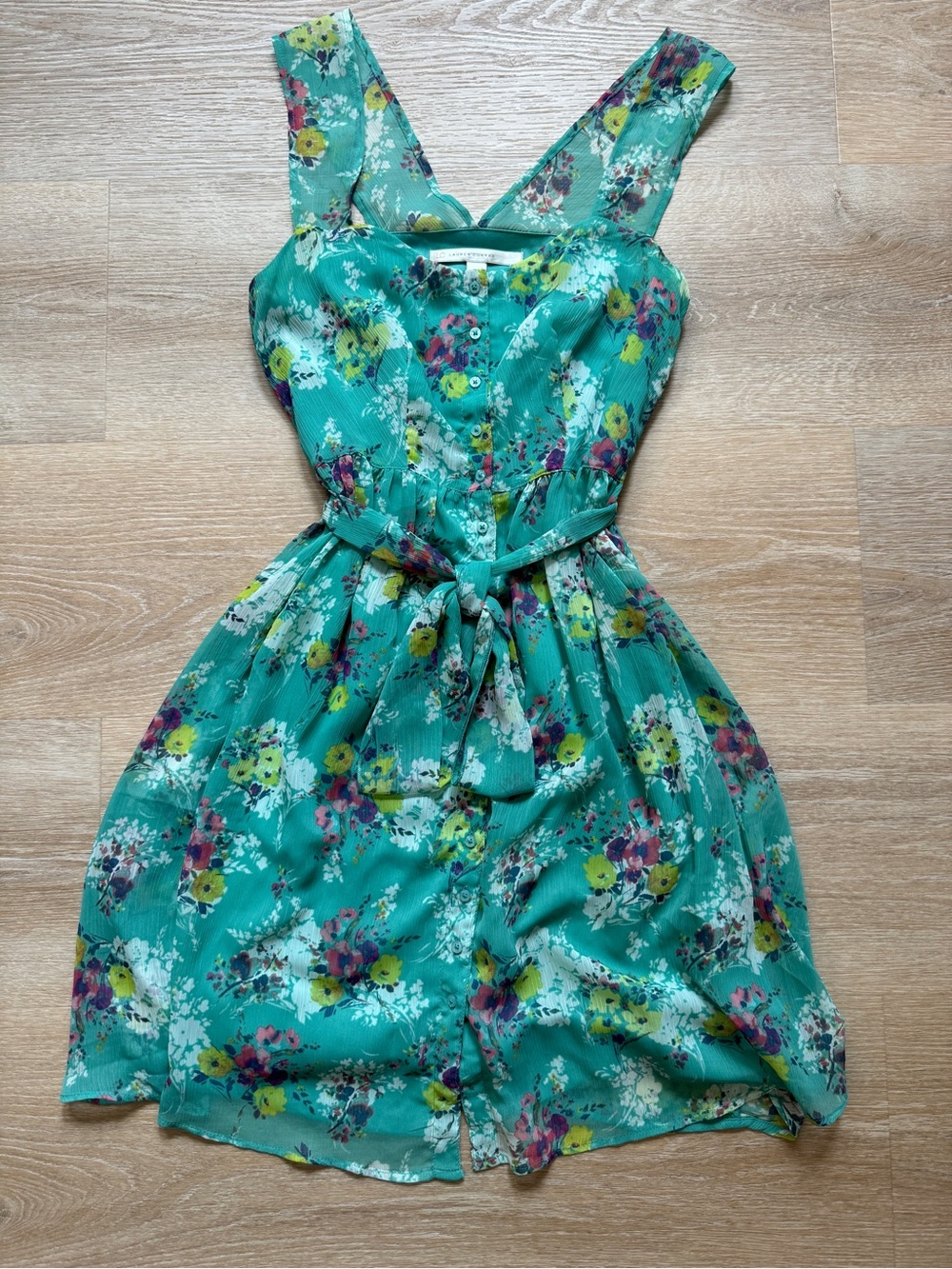 LC Lauren Conrad Green Floral Dress